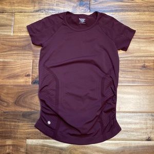 Athleta Speedlight Seamless Tee - Dark Red - Medium